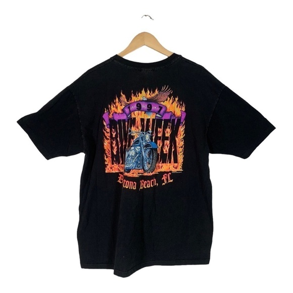 Vintage Dynamic Designs 1997 Bike Week Daytona Graphic Tee Shirt Size XL - Picture 1 of 15